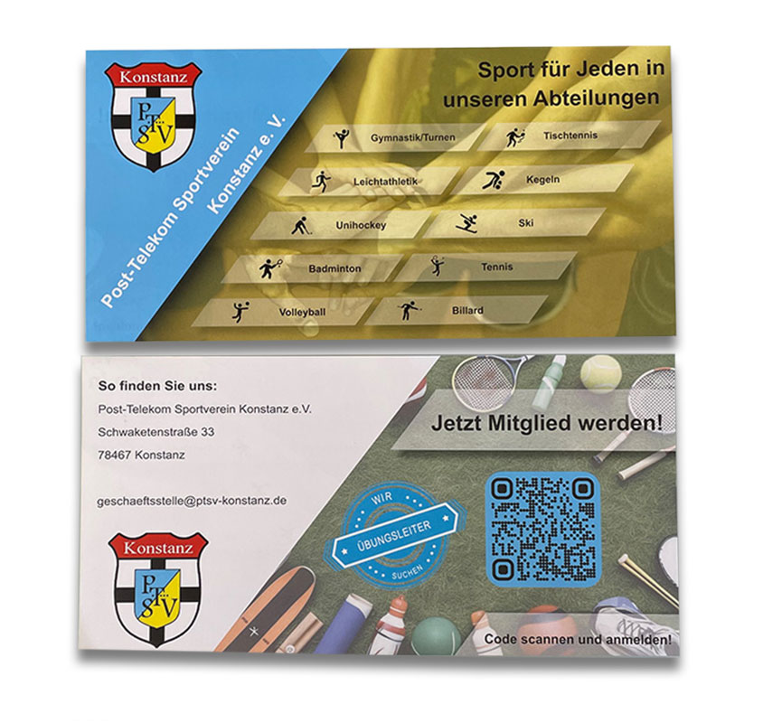 Flyer beidseitig bedruckt im DIN Lang Format