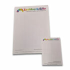 Blanko Notizblöcke im Firmenlook in verschiedenen Formaten