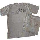 T-Shirts mit Firmenlogo + QR Code bedruckt in grau